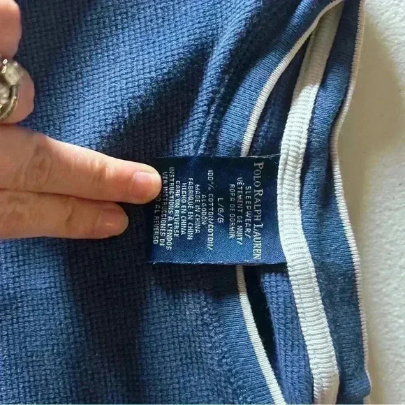 Polo Ralph Lauren Pajama top. Blue Thermal Waffle Knit. Large. Preowned. - Picture 4 of 4